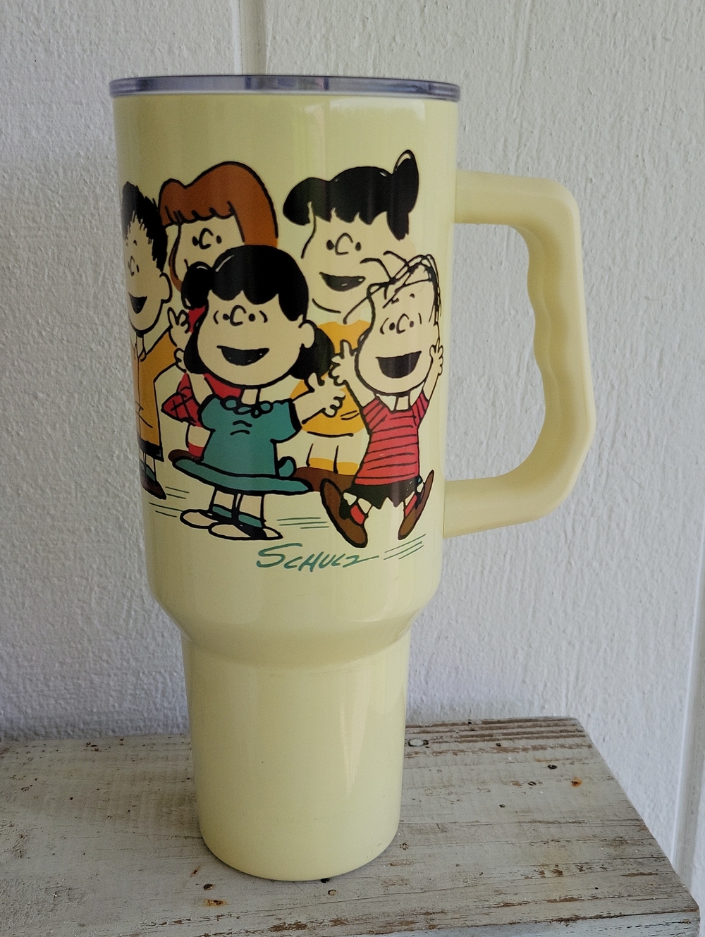 Peanuts Gang Yellow Travel Mug with Handle